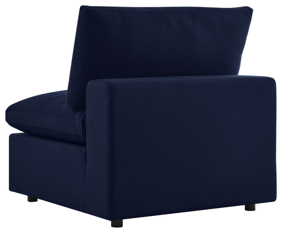 Modular Sectional Deep Sofa Chair Set, Sunbrella, Blue Navy, Outdoor Patio