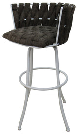 Metalona Bar Stool, Sanora Brown, White, 30"