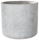 Round Cement Pot on Flat Bottom Base Smooth Gray Finish, Large