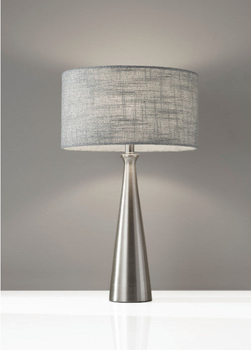 Linda Table Lamp, Brushed Steel