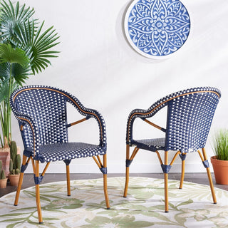 Safavieh Outdoor California Armchair, Navy/White