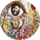 Street Art In Asilah Village, Graffiti Disc Metal Wall Art, 36"