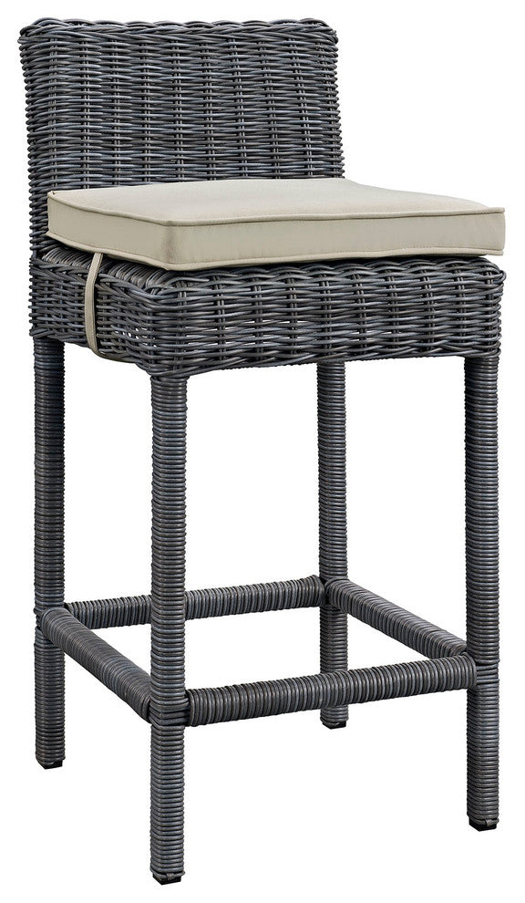 Summon Outdoor Patio Sunbrella Pub, Set of 2, Antique Canvas Beige