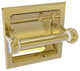 Clearview Recessed Toilet Paper Holder with Twisted Accents, Unlacquered Brass