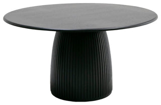 Lander Modern Mid Century Black Oak Round Dining Table