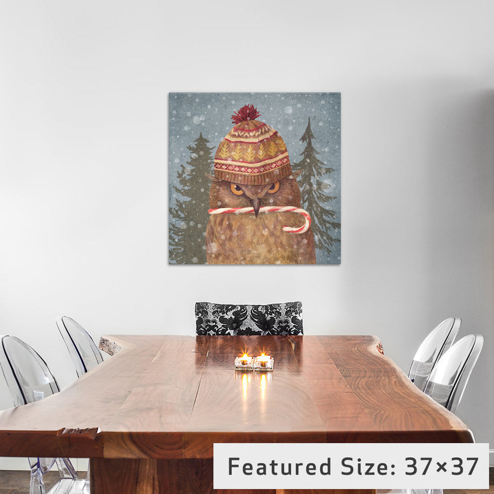 "Christmas Owl" by Terry Fan, 37x37x1.5