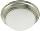 11" Satin Opal Ceiling Flush Mount, Satin Nickel