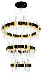 Aya LED Integrated Pearl Black Chandelier