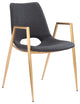 Desi Dining Chair, Set of 2 Black/Gold