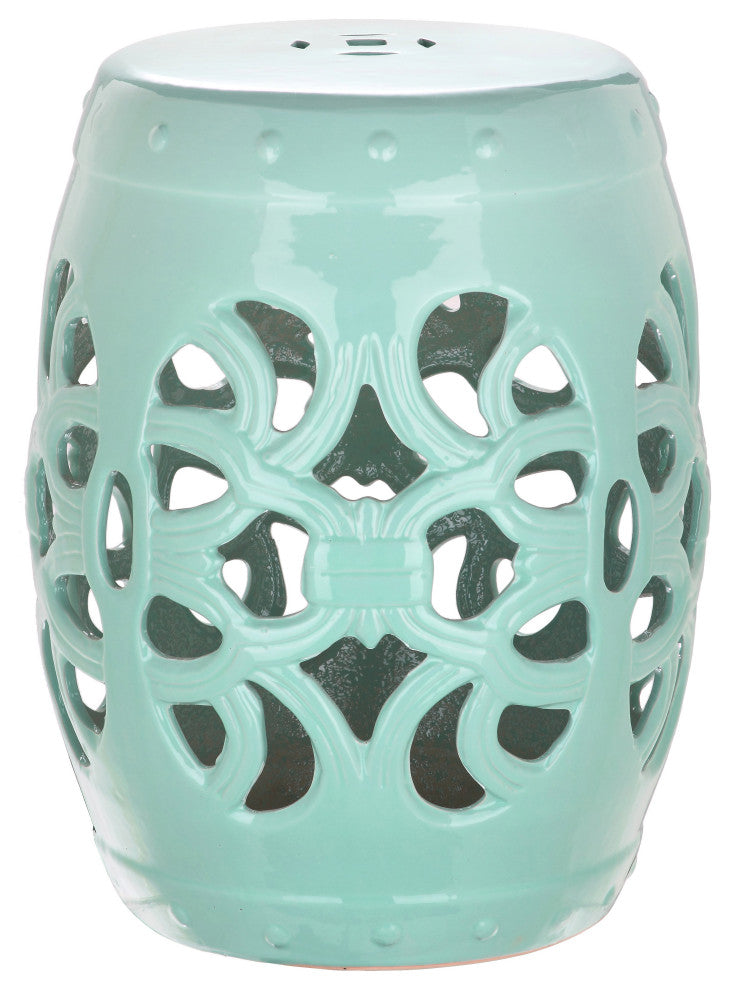 Safavieh Imperial Vine Garden Stool, Light Blue