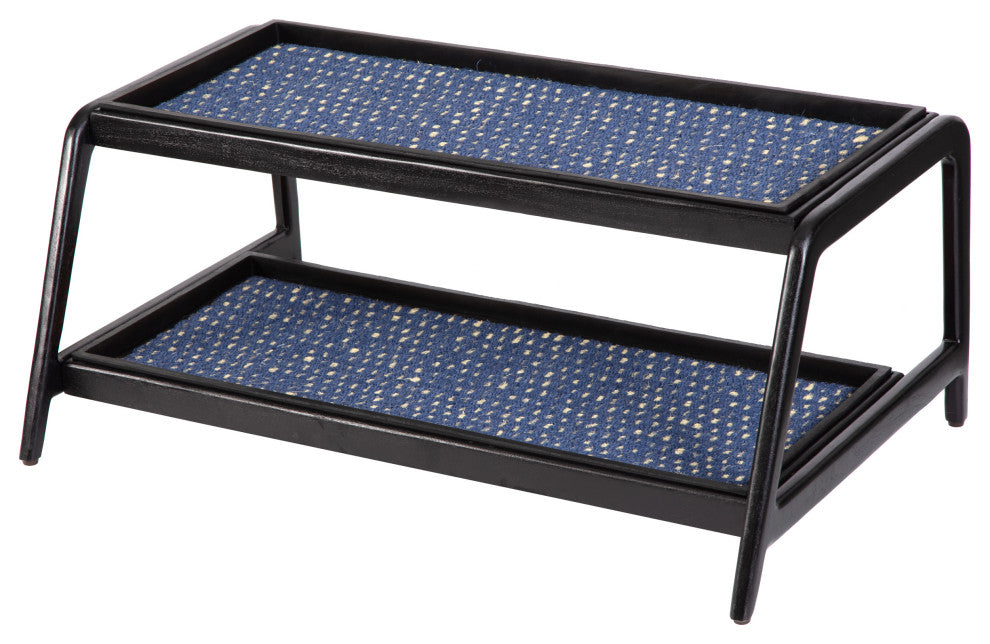Double-Tier Black Stand With 3-Pair Rubber Boot Trays K.C. Whistle