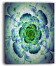 "Large Blue Mandala Fractal Flower" Floral Wall Art Canvas, 12"x20"