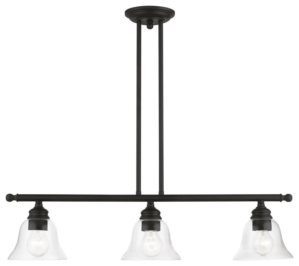 Livex Lighting 46487-04 3 Light Black Linear Chandelier