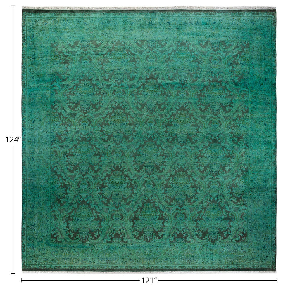 Fine Vibrance, One-of-a-Kind Hand-Knotted Area Rug Green, 10'1"x10'4"