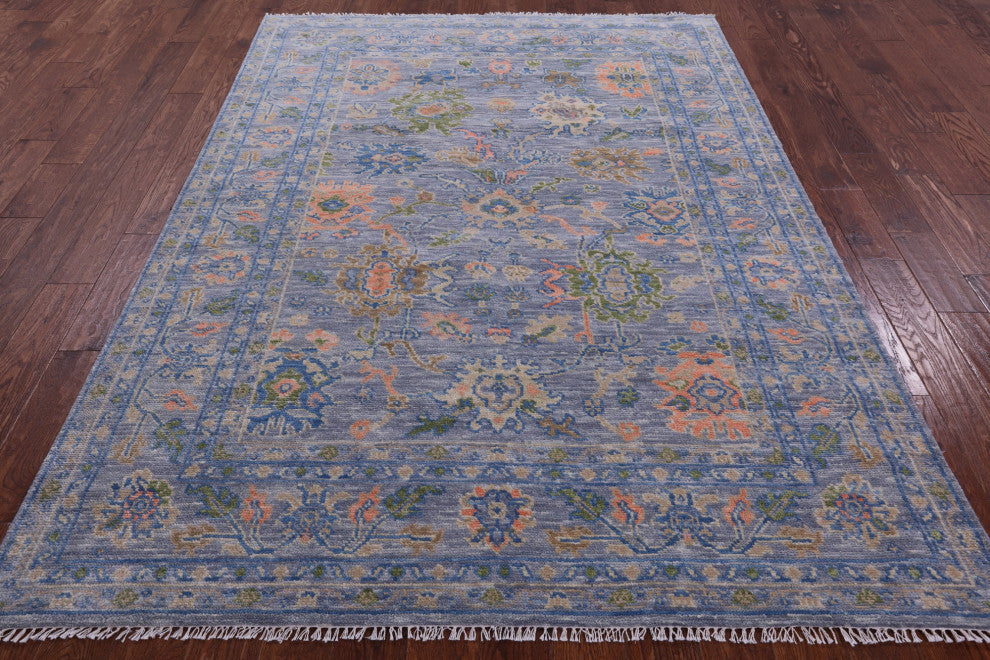 Turkish Oushak Handmade Wool Rug 6' 1" X 8' 9" - Q15479
