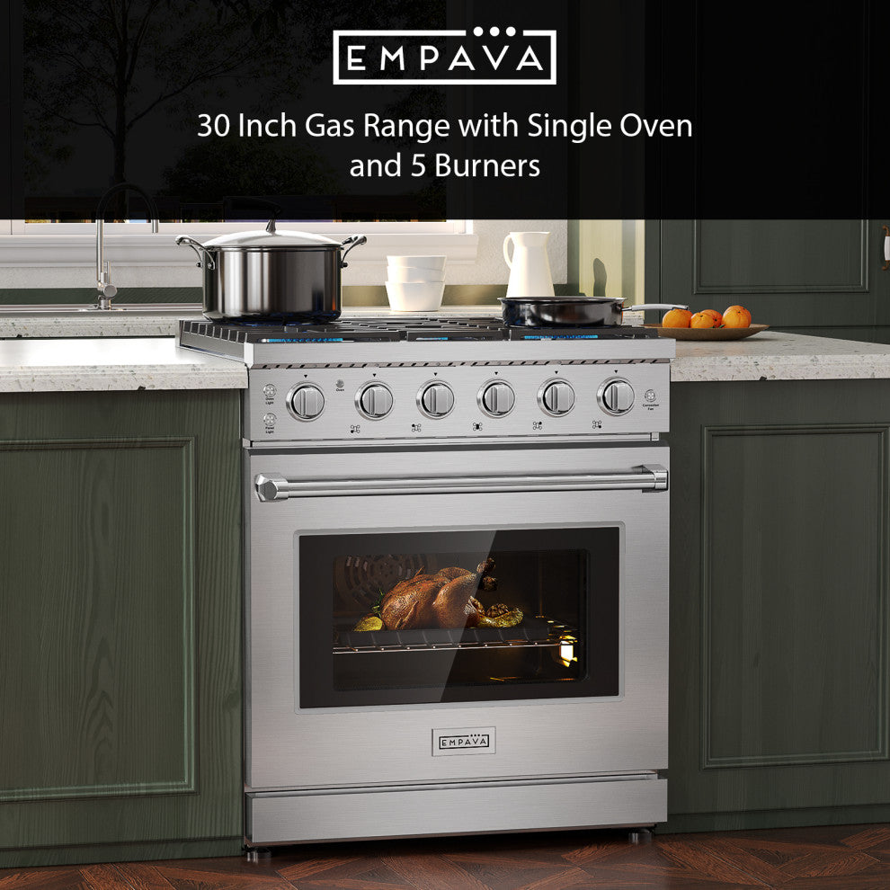 30" 4.5 cu. ft. Slide-in Single Oven Gas Range With 5 Burners