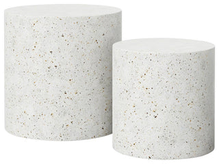 Mixx, Una Pedestal, 2-Piece Set, Ivory Terrazzo