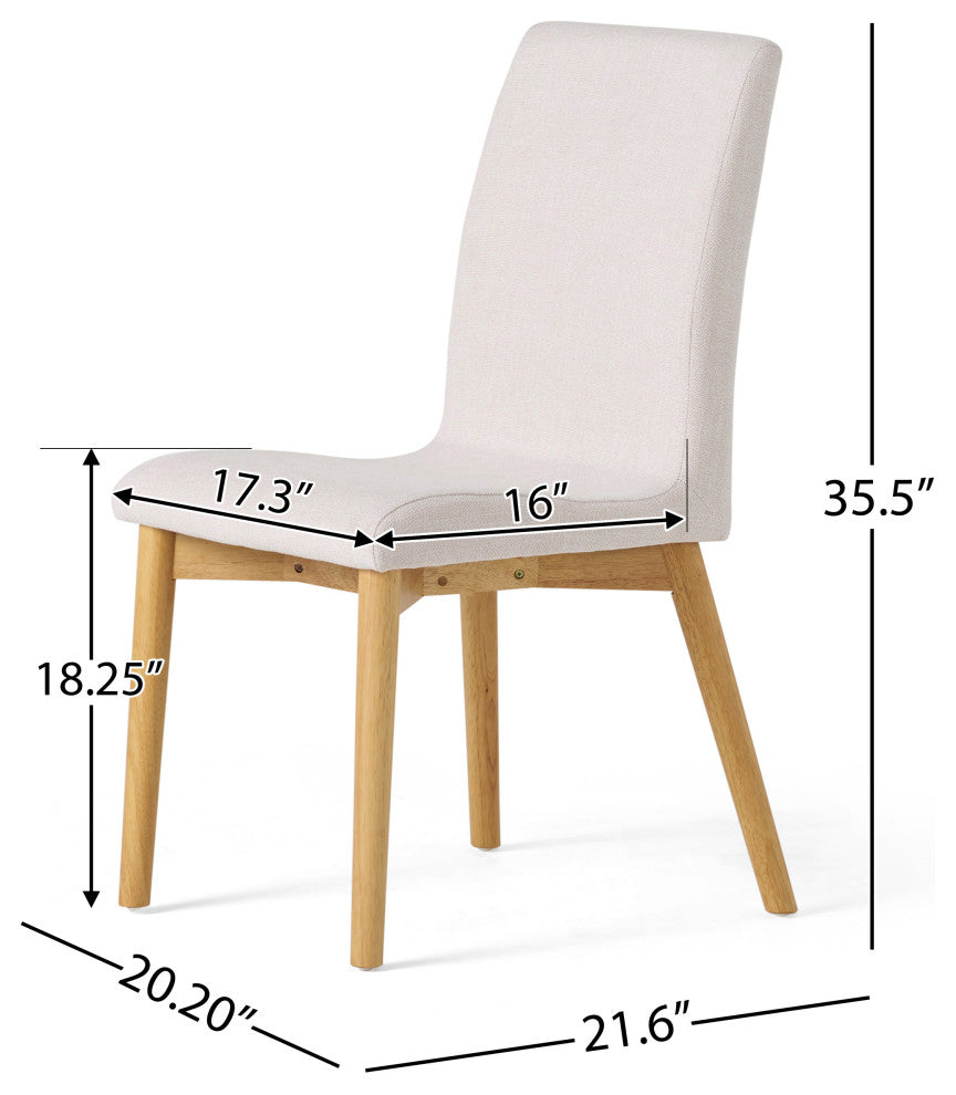 GDF Studio Katherine Mid-Century Modern 5 Piece Dining Set, Light Beige and Natural Oak