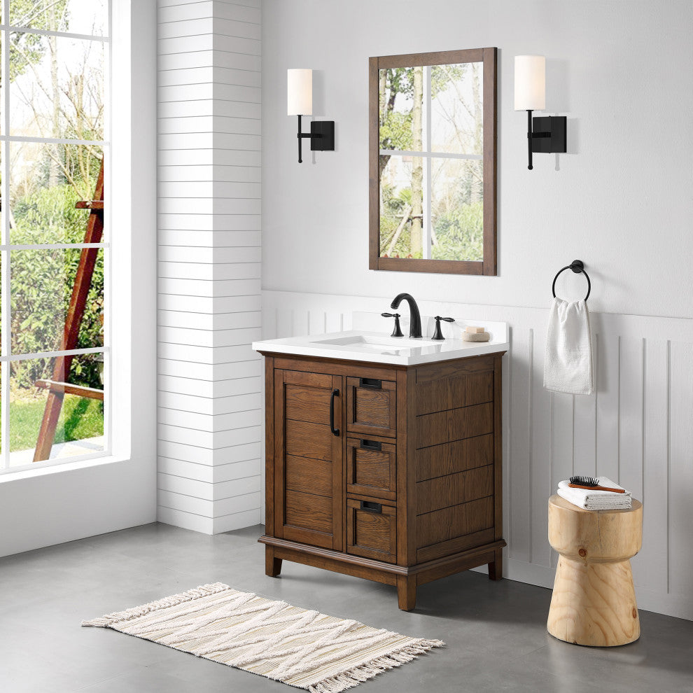 Pembroke 30" Bathroom Vanity Antique Coffee Ash Veneer