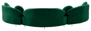Vivacious Velvet Upholstered 3-Piece Sectional, Green