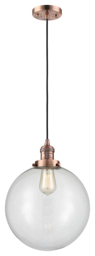Beacon Mini Pendant, Antique Copper, Clear