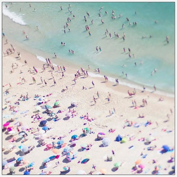 "Beach Love II" Floater Framed Painting Print on Canvas, 16"x16"