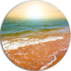 Clear Waters In Early Morning Beach, Seashore Round Wall Art, 11"