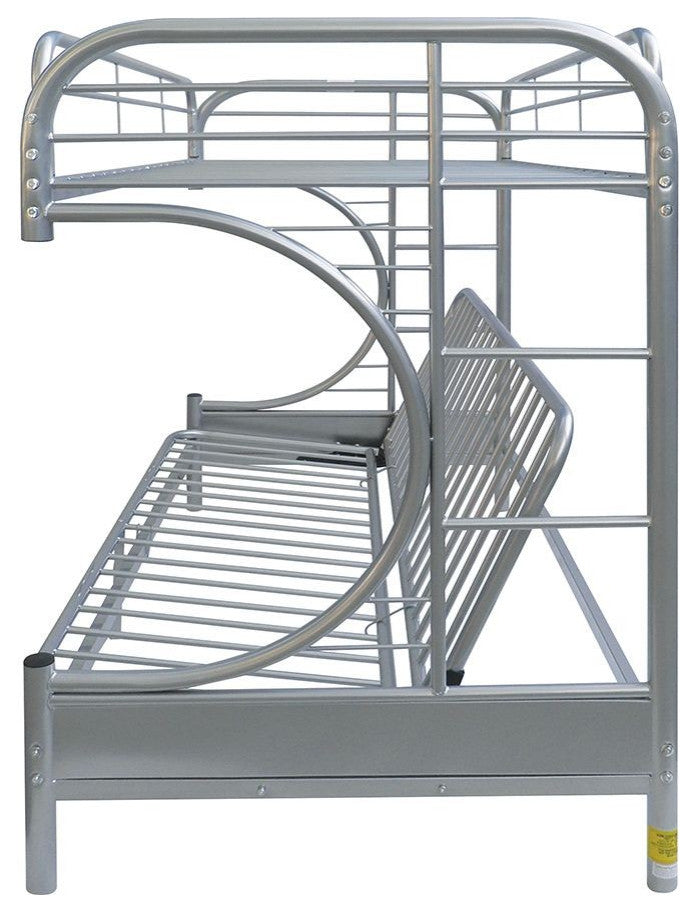 Silver Twin XL Over Queen Futon Bunk Bed