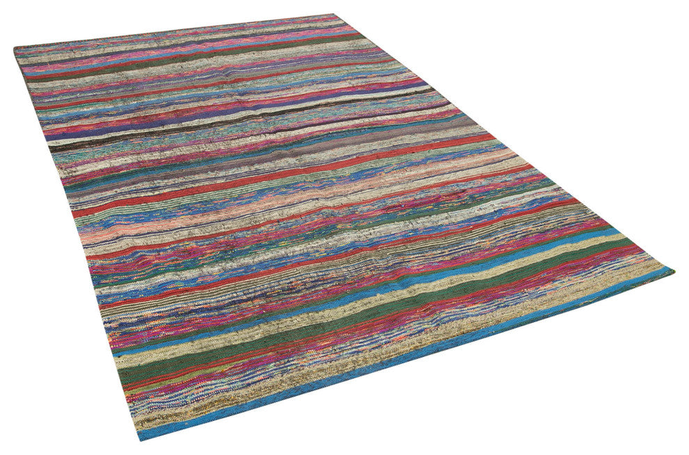 Rug N Carpet - Handwoven Anatolian 5' 8'' x 8' 0'' Tribal Wool Kilim Rug