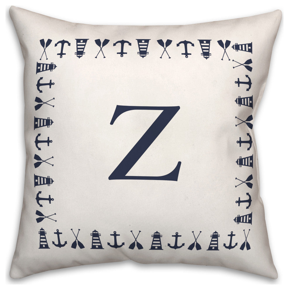 Nautical Monogram - Z 18x18 Indoor / Outdoor Pillow