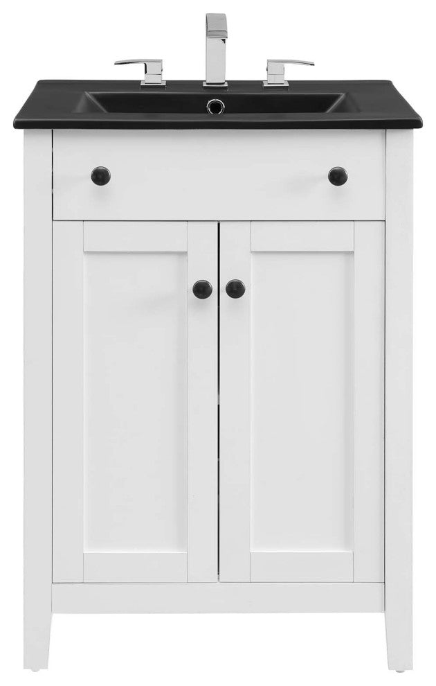 Nantucket 24" Bathroom Vanity - White Black