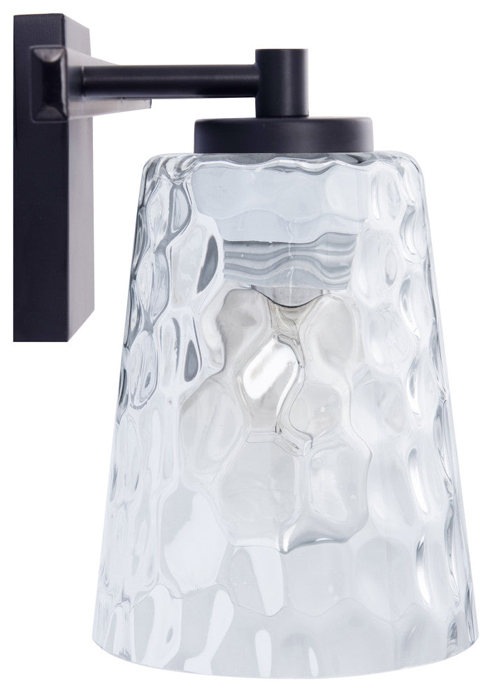 3-Light Modern Black Wall Sconce Vanity Light With Crystal Lampshade