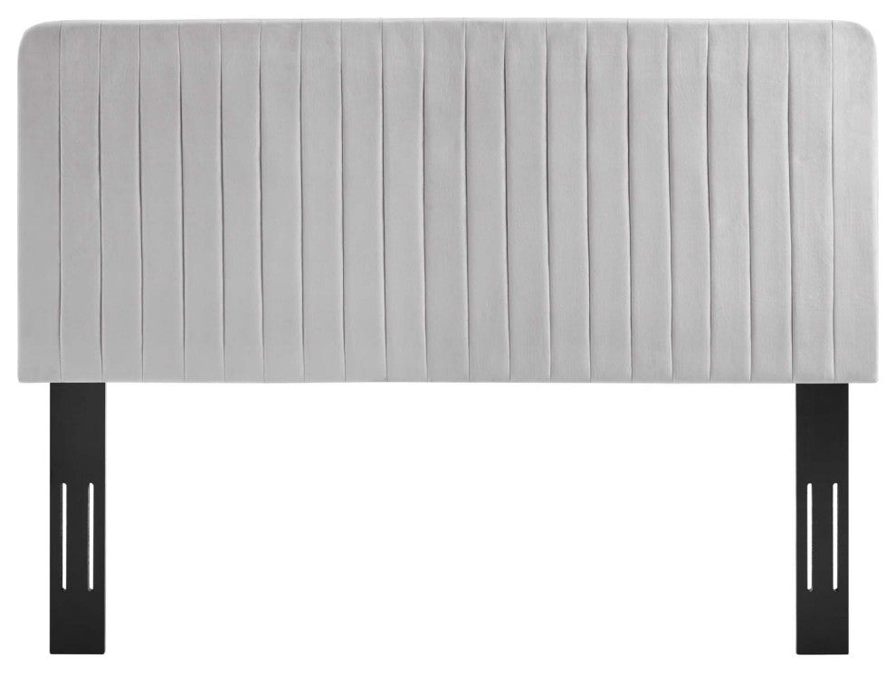 Tufted Performance Velvet King/California King Headboard Light Gray
