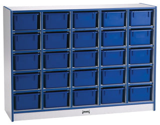 Rainbow Accents 25 Cubbie-Tray Mobile Storage - with Trays - Blue