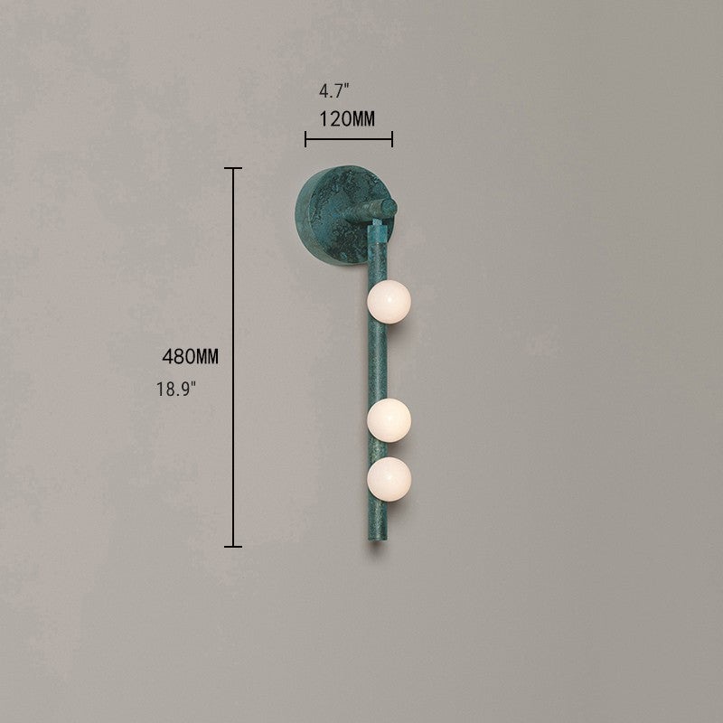 Creative Wall Lamp in American Retro Style for Bedroom, Corridor, 3 Heads, Cool Light