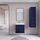 Rosa 24" WALL MOUNTED Modern Vanity, High Gloss Night Blue, Glossy White Top