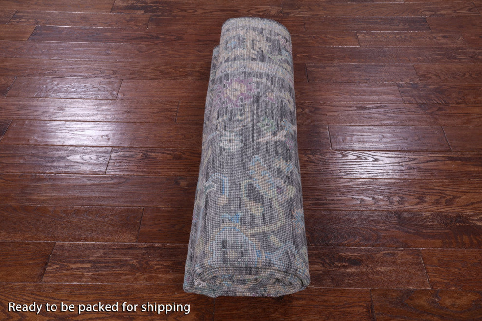 7' Square Turkish Oushak Hand Knotted Wool Rug - Q14972
