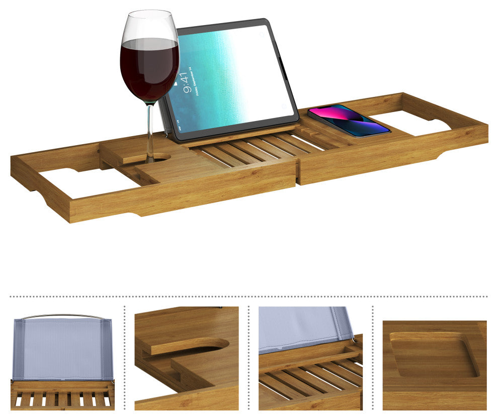 Acacia Bathtub Tray Natural Wood Tray With Extended Sides