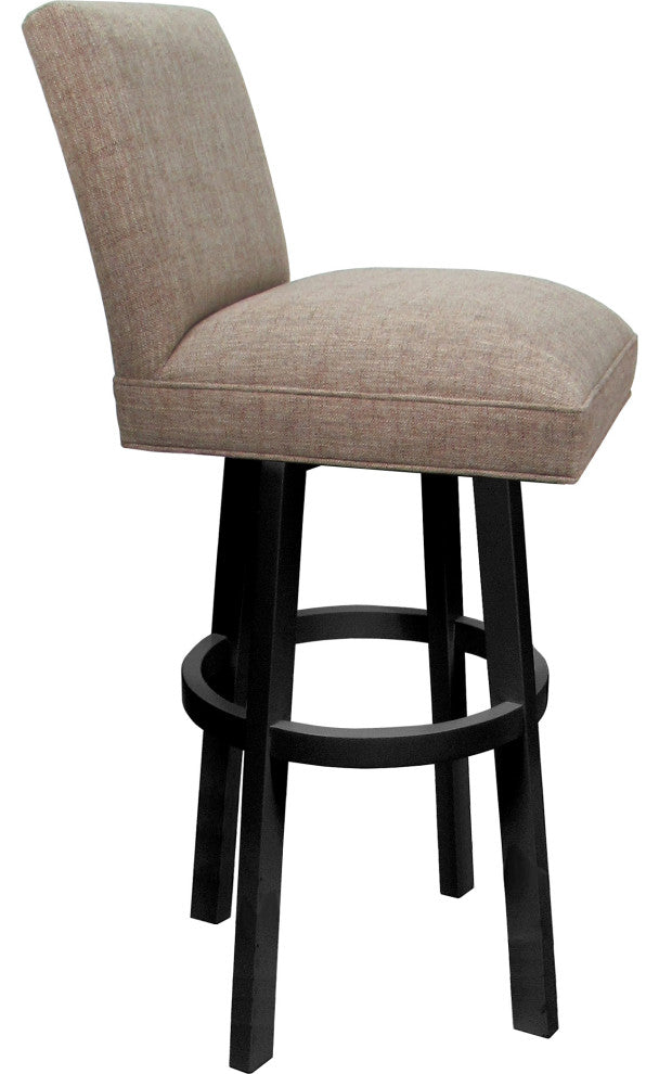 Swivel Wood Counter, Bar or Extra Tall Stool - Sommerville on Vivian Base, Basin Beige - Black, 34"