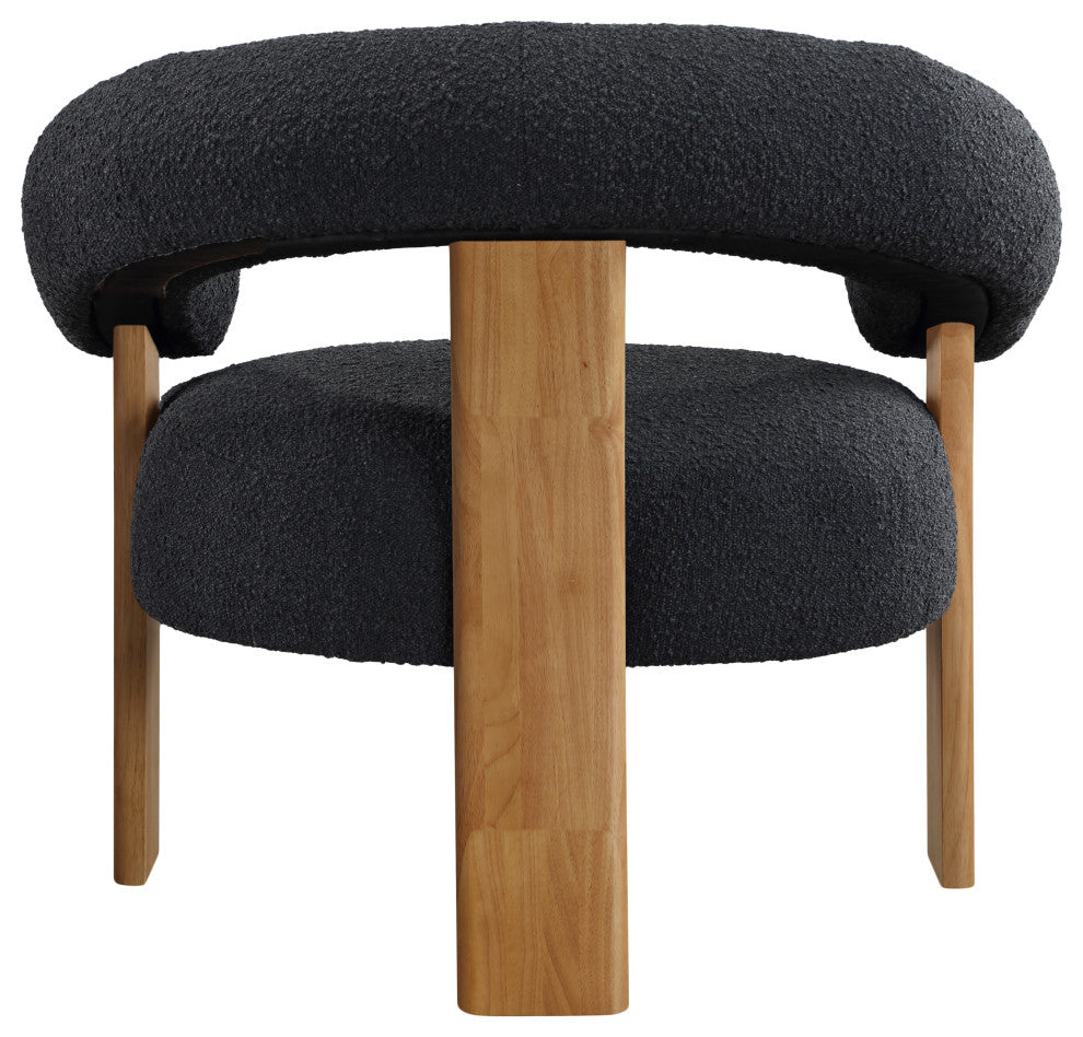 Winston Boucle Fabric Upholstered Accent Chair, Black