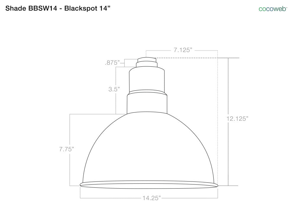 Cocoweb 14" Blackspot LED Post Light in Matte Black With Black 8' Tall Post
