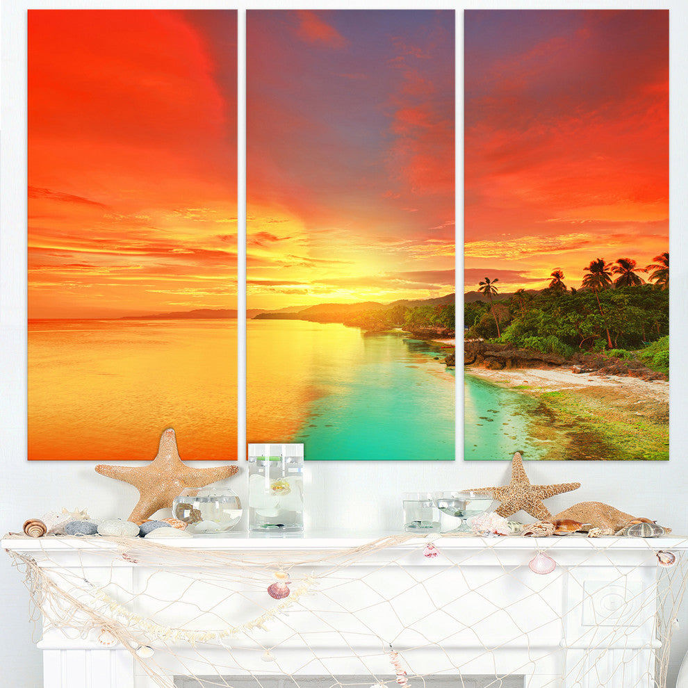 "Beautiful Coastline in Philippines" Metal Wall Art, 3 Panels, 36"x28"
