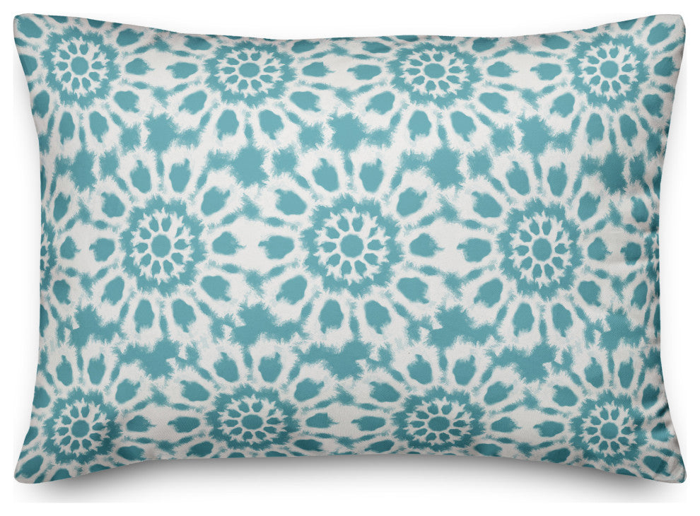 Teal Radial Shibori 14x20 Spun Poly Pillow