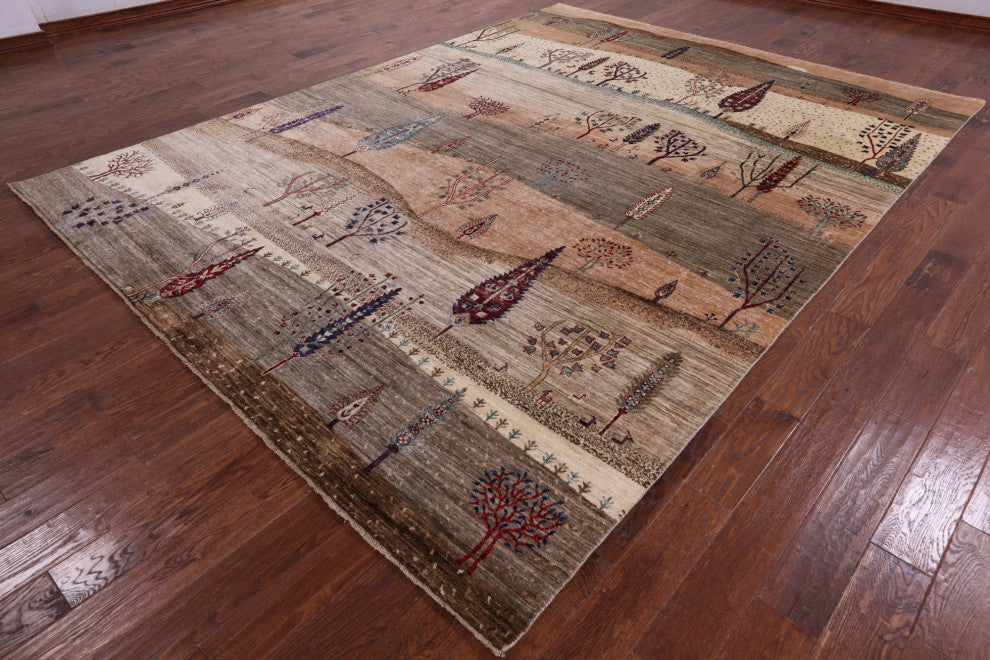 8' 10" X 11' 10" Persian Gabbeh Tribal Handmade Wool Rug Q8104