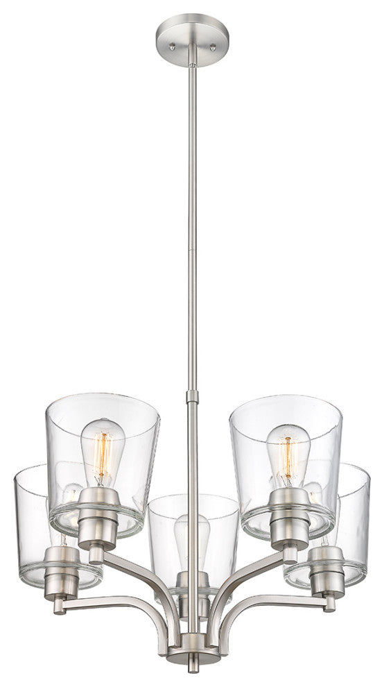Evalon 5 Light 24" Brushed Nickel Chandelier