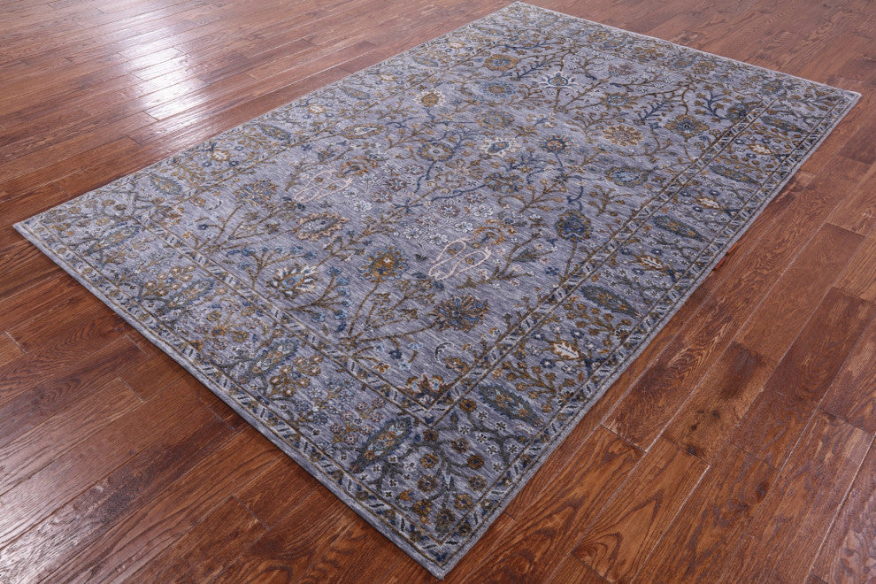 Persian Tabriz Hand Knotted Wool Rug 6' 1" X 9' 3" Q9003