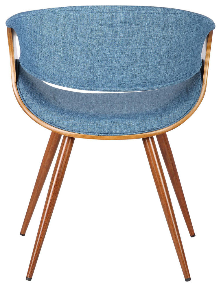 Butterfly Mid-Century Walnut Dining Chair, Blue