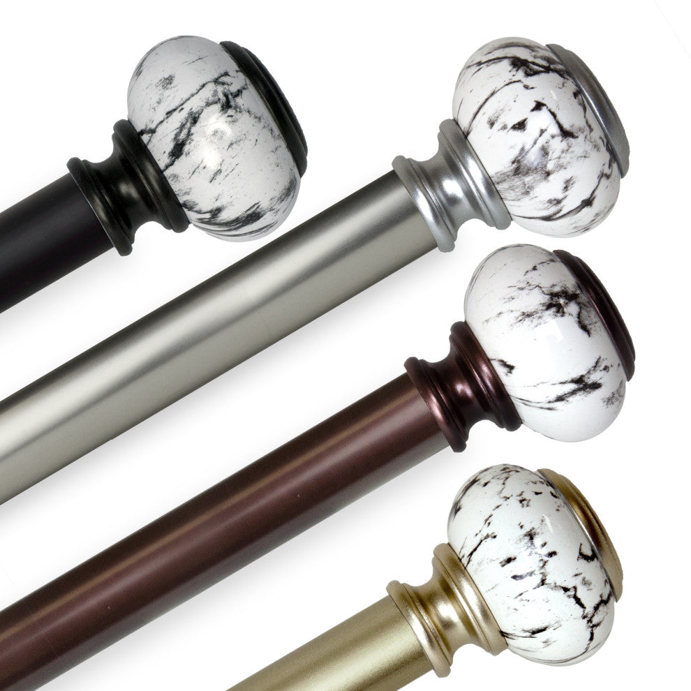 Everly 1" Diameter Curtain Rod, Bronze, 160-240"