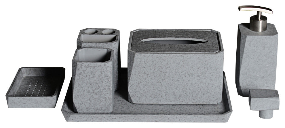 Alfi Brand Abco1023 7 Piece Solid Concrete Bathroom Accessory Set