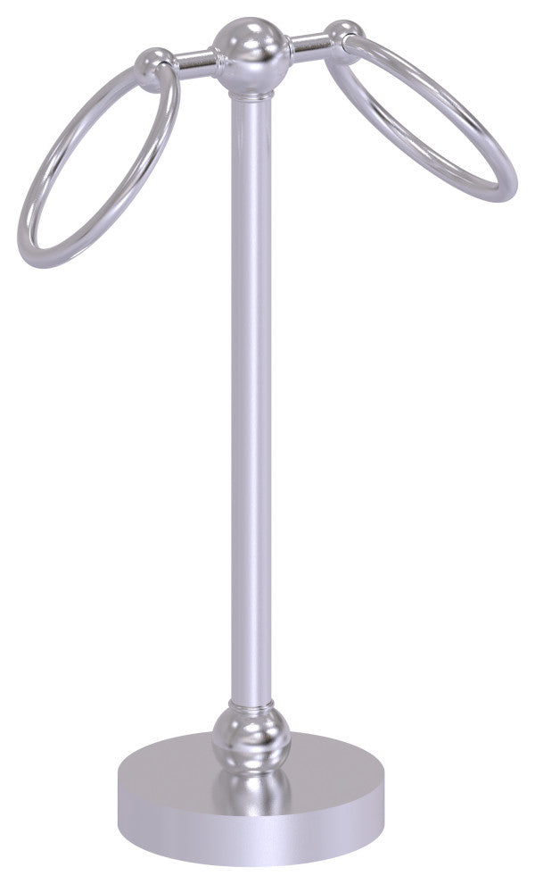 Vanity Top 2 Ring Guest Towel Holder, Satin Chrome